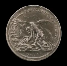 Saturn (Time) Discovering Treasures in Ruins [reverse], 1728. Creator: Johann Karl Hedlinger