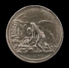 Saturn (Time) Discovering Treasures in Ruins [reverse], 1728. Creator: Johann Karl Hedlinger