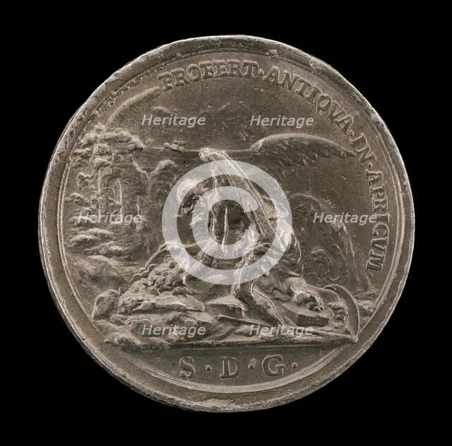 Saturn (Time) Discovering Treasures in Ruins [reverse], 1728. Creator: Johann Karl Hedlinger.