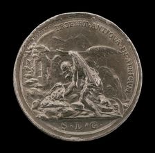 Saturn (Time) Discovering Treasures in Ruins [reverse], 1728. Creator: Johann Karl Hedlinger