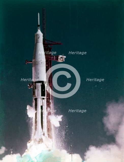 Saturn V rocket lifting off, Kennedy Space Center, Merritt Island, Florida, USA.  Creator: NASA.