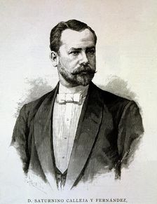 Saturnino Calleja (1855-1915), Spanish editor, engraving of Spanish and American Illustration