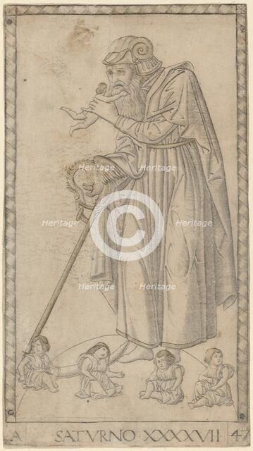 Saturno (Saturn), c. 1465. Creator: Master of the E-Series Tarocchi.