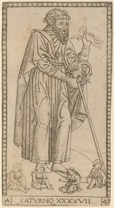Saturno (Saturn), probably c. 1470. Creator: Master of the S-Series Tarocchi
