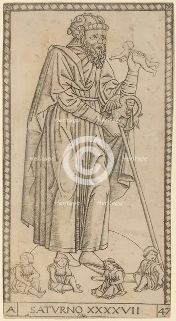 Saturno (Saturn), probably c. 1470. Creator: Master of the S-Series Tarocchi.