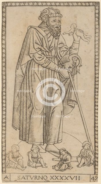 Saturno (Saturn), probably c. 1470. Creator: Master of the S-Series Tarocchi.