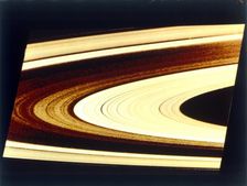 Saturn's rings, range 717,000 km, seen from Voyager 1 spacecraft. Creator: NASA