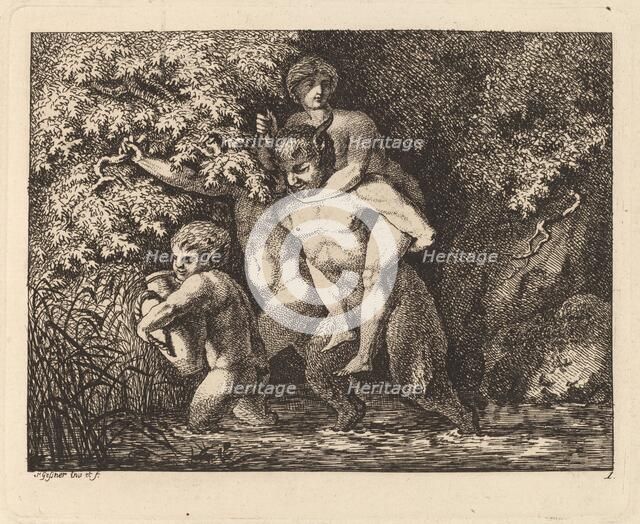 Satyr Carrying a Nymph on His Back, 1769/71. Creator: Salomon Gessner.