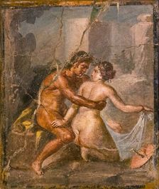 Satyr and Nymph, 1st H. 1st cen. AD. Creator: Roman-Pompeian wall painting