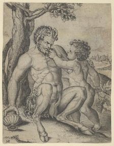 Satyr and Child, ca. 1515-16. Creator: Marcantonio Raimondi