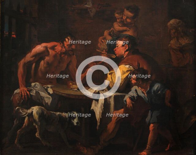 Satyr and peasant family.