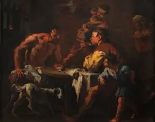 Satyr and peasant family
