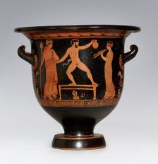 Satyr dancing (Apulian Krater), ca 420-410 BC. Creator: Sisyphus Painter (active c. 420-c. 390 BC)