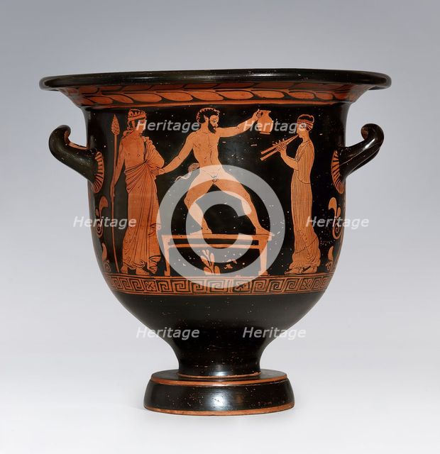 Satyr dancing (Apulian Krater), ca 420-410 BC. Creator: Sisyphus Painter (active c. 420-c. 390 BC).