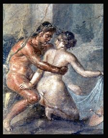 Satyr embracing a nymph, fresco from the house of Epigram at Pompeii