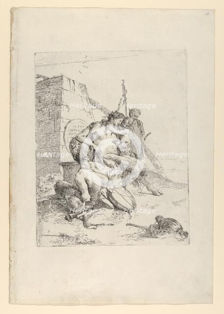 Satyr Family with the Obelisk, from the Scherzi, ca. 1743-50. Creator: Giovanni Battista Tiepolo.