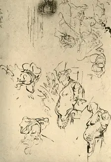 Satyr Herms and Oriental Heads mid 18th century, (1928). Artist: Giovanni Battista Tiepolo