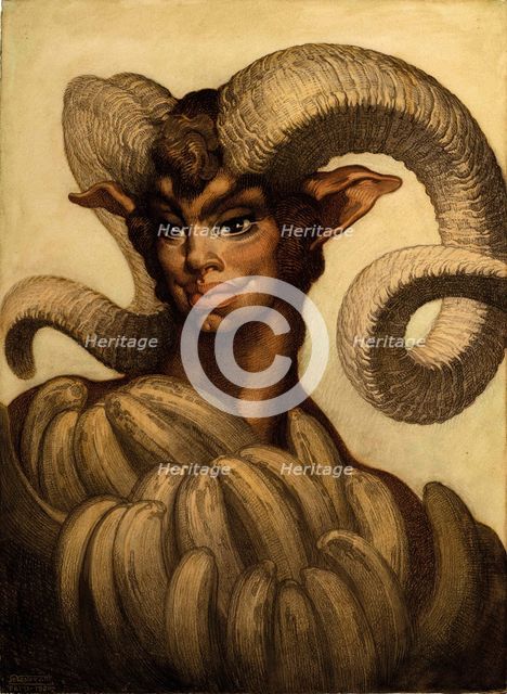Satyr of the Valley of Hesperides, 1930. Creator: Néstor, (Néstor Martín-Fernández de la Torre) (1887-1938).