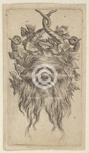 Satyr Mask with Hooked Horns and an Ivy Wreath, from Divers Masques, ca. 1635-45. Creator: Francois Chauveau.