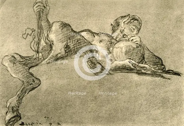 'Satyr with wine jug', c1761, (1928). Artist: Giovanni Battista Tiepolo.