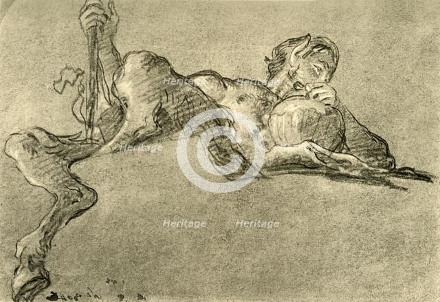 'Satyr with wine jug', c1761, (1928). Artist: Giovanni Battista Tiepolo.