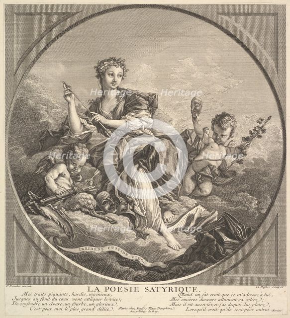 Satyrical Poetry, ca. 1741. Creator: Claude Augustin Duflos le Jeune.
