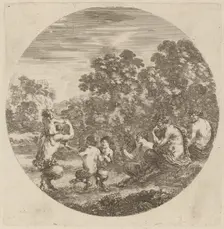 Satyrs and Faun. Creator: Stefano della Bella
