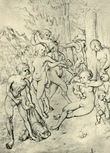 Satyrs and nymphs, 1520-1530, (1943). Creator: Lucas Cranach the Elder