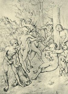 Satyrs and nymphs, 1520-1530, (1943). Creator: Lucas Cranach the Elder