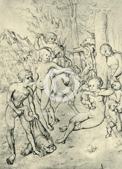 Satyrs and nymphs, 1520-1530, (1943). Creator: Lucas Cranach the Elder.