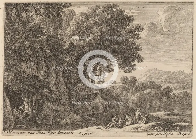 Satyrs around a Fire. Creator: Herman van Swanevelt.