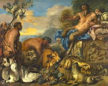 Satyrs Bringing their Gifts, 1640. Creator: Giovanni Benedetto Castiglione