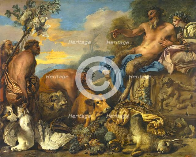 Satyrs Bringing their Gifts, 1640. Creator: Giovanni Benedetto Castiglione.