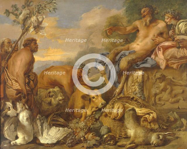 Satyrs Bringing their Gifts, Early 1640s. Creator: Castiglione, Giovanni Benedetto (1610-1665).