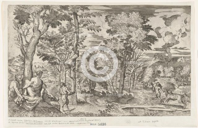 Satyrs in a Landscape (after Titian), ca. 1550-60. Creator: Anon.