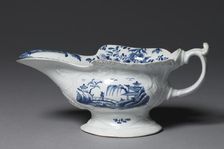 Sauce Boat, c. 1752. Creator: Bristol Porcelain Factory (British), possibly by ; Worcester Porcelain Factory (British), possibly by