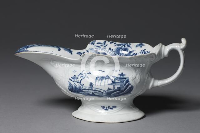 Sauce Boat, c. 1752. Creator: Bristol Porcelain Factory (British), possibly by ; Worcester Porcelain Factory (British), possibly by.