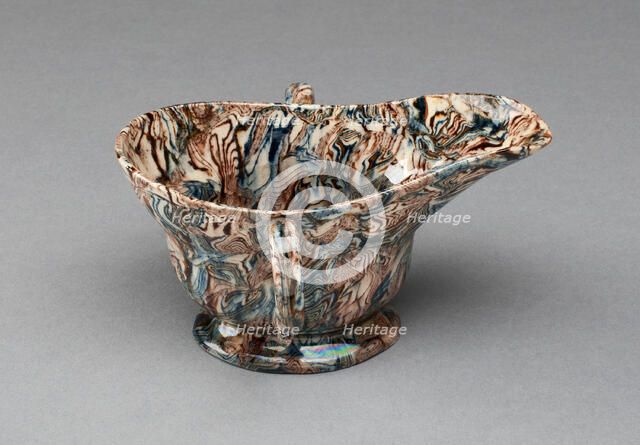 Sauce Boat, Staffordshire, 1750/59. Creator: Staffordshire Potteries.