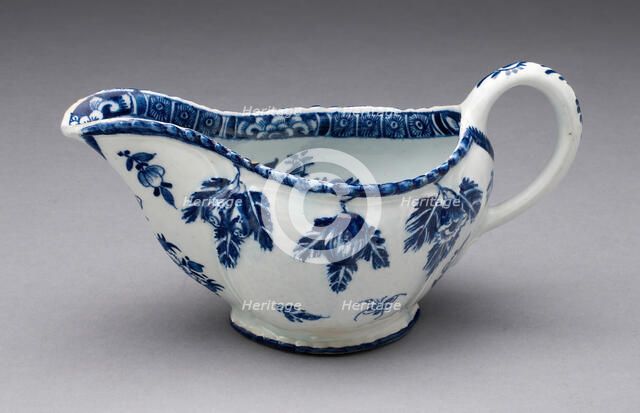 Sauceboat, Bow, 1755/65. Creator: Bow Porcelain Factory.