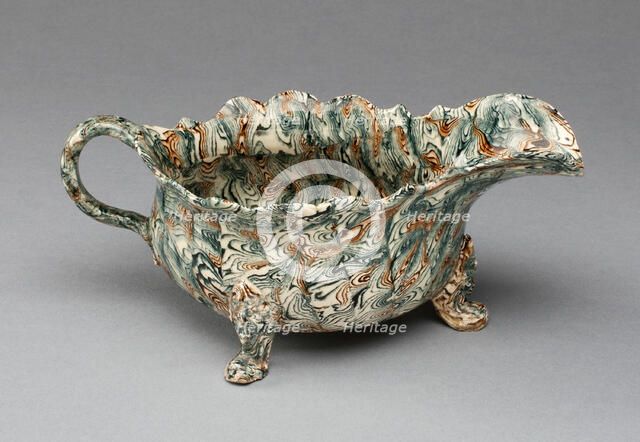 Sauceboat, Staffordshire, 1750/59. Creator: Staffordshire Potteries.