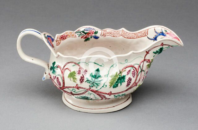 Sauceboat, Staffordshire, c. 1750. Creator: Staffordshire Potteries.
