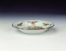 Saucer with cockerels, Ming dynasty, Tianqi period, China, 1621-1627. Creator: Unknown
