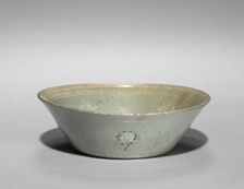 Saucer with Inlaid Chrysanthemum Design, 1200s. Creator: Unknown
