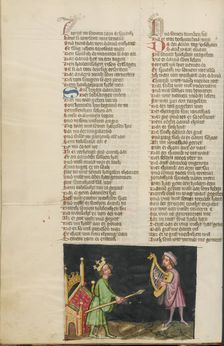 Saul Trying to Kill David; Weltchronik, about 1400-1410. Creator: Unknown