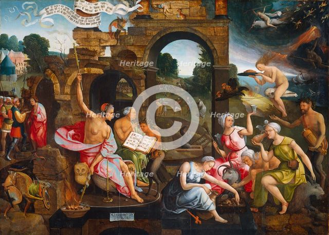 Saul and the Witch of Endor, 1526. Artist: Cornelisz van Oostsanen, Jacob (ca. 1470-1533)