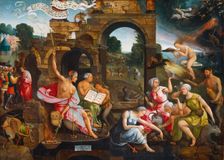Saul and the Witch of Endor, 1526. Artist: Cornelisz van Oostsanen, Jacob (ca. 1470-1533)