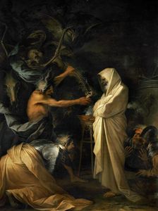 Saul and the Witch of Endor, 1668. Creator: Rosa, Salvatore (1615-1673)