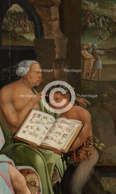 Saul and the Witch of Endor. Detail: Grimoire, 1526. Artist: Cornelisz van Oostsanen, Jacob (ca. 1470-1533)