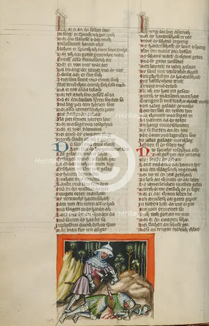 Saul's Death; Weltchronik, about 1400-1410. Creator: Unknown.