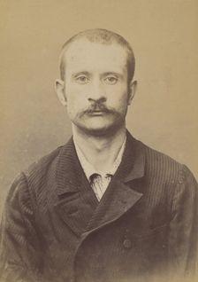 Saulnier. Alphonse, Joseph. 31 ans, né à Paris XXe. Tourneur sur bois. Anarchiste. 14/3/94. , 1894. Creator: Alphonse Bertillon